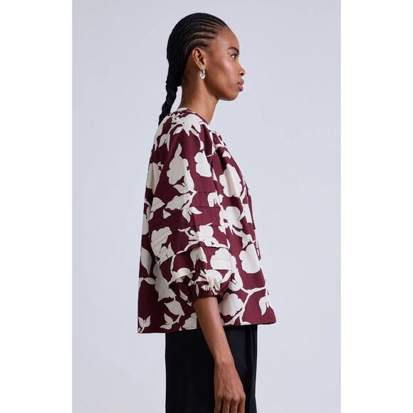 Apiece Apart Tule Top in Paz Floral Fig L - Picture 2 of 4